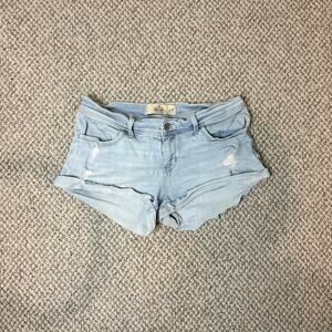 Y2k vintage light wash hollister ‘short-short’ mini micro low rise denim shorts